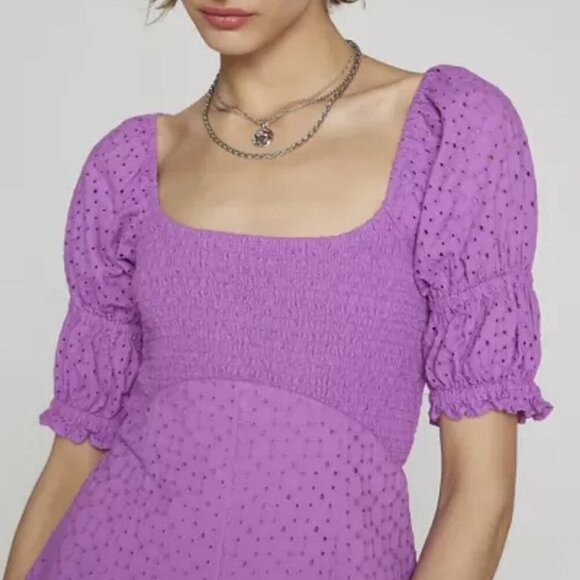 NWT UO Kimchi Blue Ivy Eyelet White Lace Romper - Picture 6 of 7